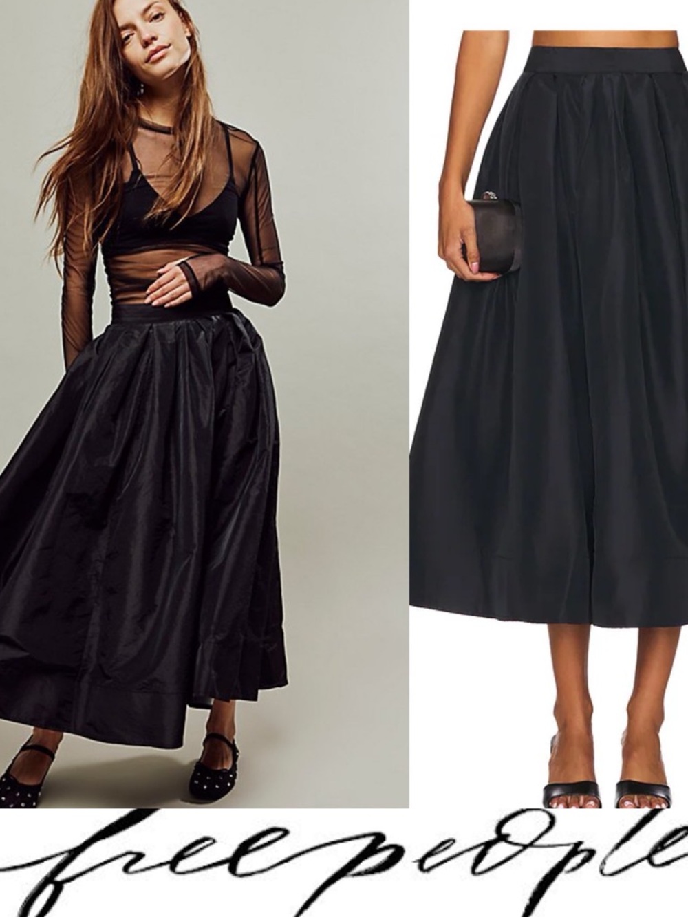 Free People Emilia Full Black Skirt❤️ NWOT
